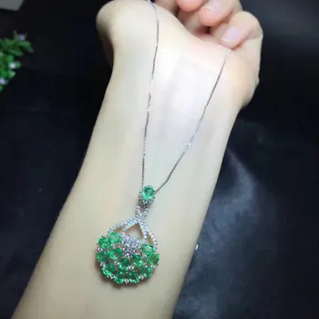 

Qi Xuan_Fashion Jewelry_Colombian Green Stone Fashion Necklaces_S925 Solid Silver Pendant Necklaces_Factory Directly Sales