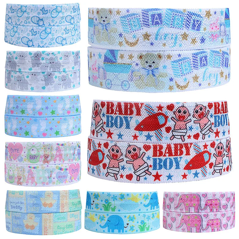 

Baby headbands foe, 50 yards cartoon character bear and baby style fold over elastic
