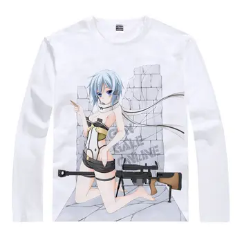 

Ordinal Scale OS T-Shirt Sinon Shirt Fashion printed Long sleeves t-shirts Anime Collection t-shirt Japanese Anime white shirt a