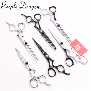 

1Pair 6" 17.5cm Japan 440C Purple Dragon Hairdressing Scissors Cutting Shears Thinning Scissors Professional Hair Scissors Z9016