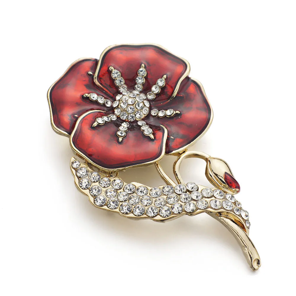 DORMON новинка модная брошь с красным цветком булавки необычные металлические