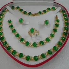 Драгоценности зеленый камень драгоценный камень желтый Серьги Браслет Цепочки и ожерелья кольцо кварц fine покрытием Свадебные широкий часы крылья королева