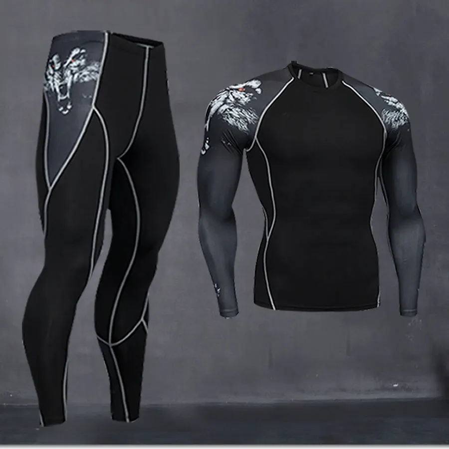 Kaufen Mann Komprimiert Lange unterhosen Winter Thermische Unterwäsche Basis Schicht Set Winter Training Laufen Kleidung Männer Workout Kleidung Set S 4XL