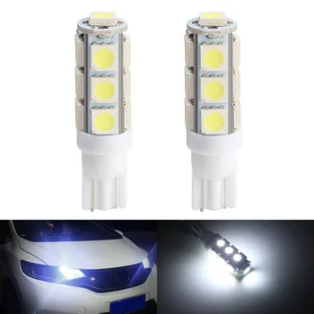 

2pcs T10 W5W 194 168 2825 LED Wedge Bulb Replacement 5050 13 SMD Auto Car Interior Light Lamp Warm White 5000K 6000K
