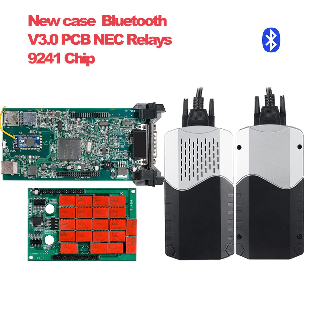 10 шт./лот CDP TCS VCI R0 keygen Dual Green Board V3.0 9241A OBDII/OBD2 диагностический инструмент автоматический сканер - Цвет: New case V3.0 BT