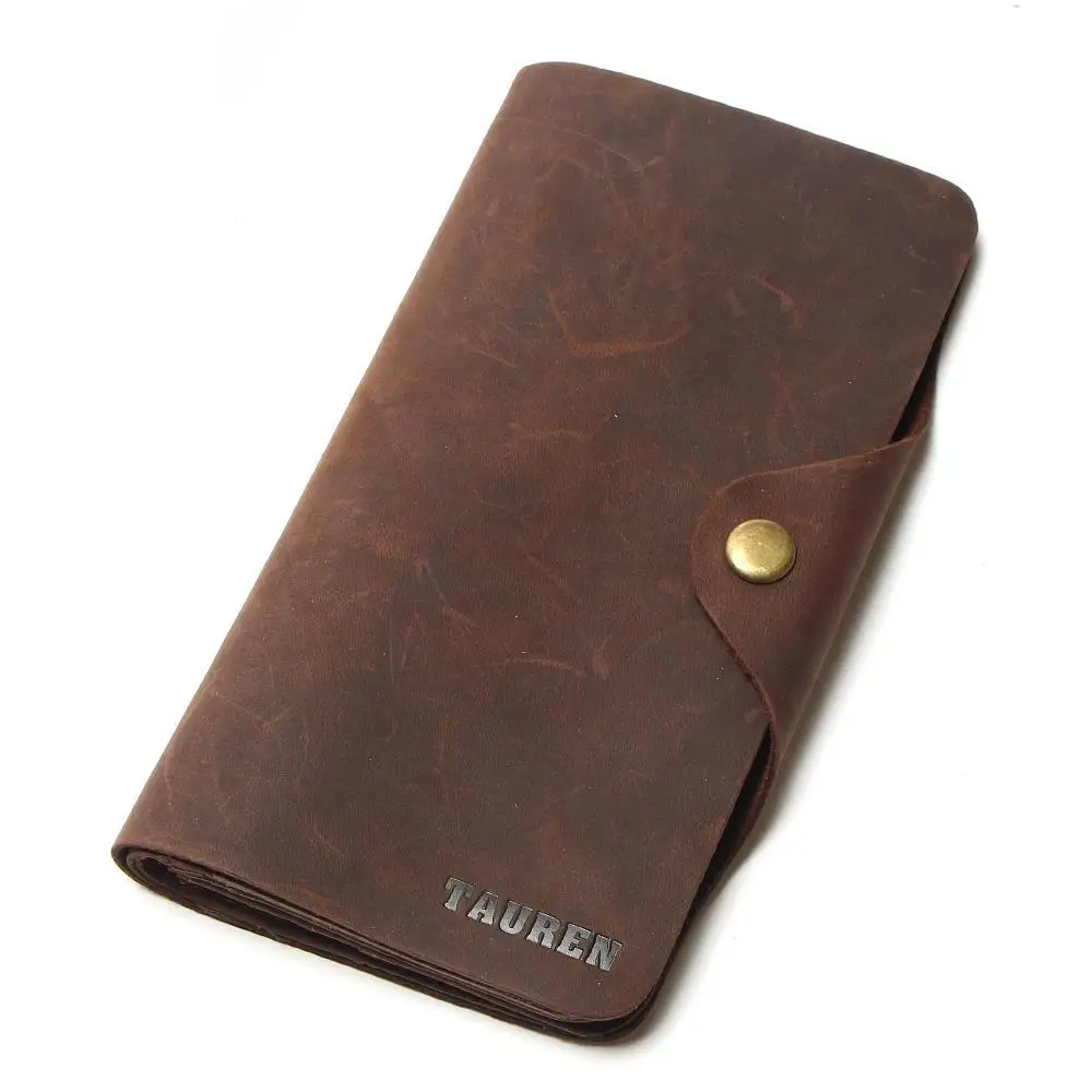 

Men's vertical leather large-capacity multi-function wallet European and American style long crazy horse skin multi-card wallet