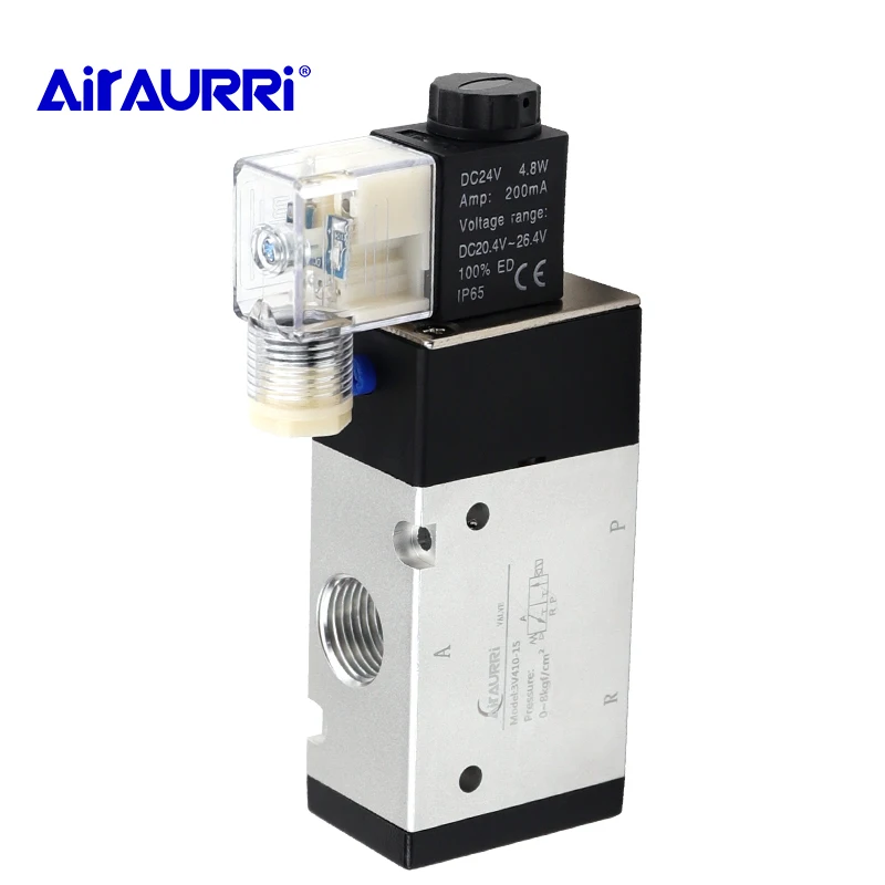 

Pneumatic valve 3V410-15 solenoid valve normally open DC24V AC220V, 1/2", 3 port 2 bit 3/2 way