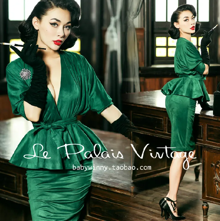 

Vintage Green Suede Bodycon Pencile Dress Two Piece Set Solid 2 Piece Set Women Long Sleeve Top and Skirt Summer Set