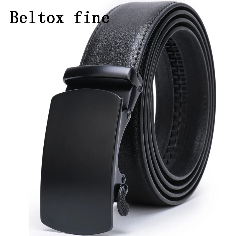

Mens Ratchet Slide Belts Leather Automatic Buckle 28-58 Big and Tall mens belts luxury cintos masculinos ceinture lombaire