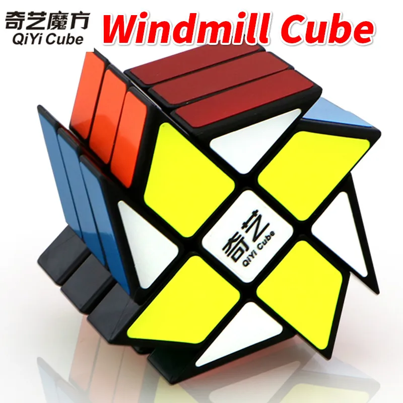 

Qiyi Windmill Cube Puzzle 3x3 Strange-shape Magic Cube Cubo Magico Learning Educational Toys Stickerless/Black/Jelly
