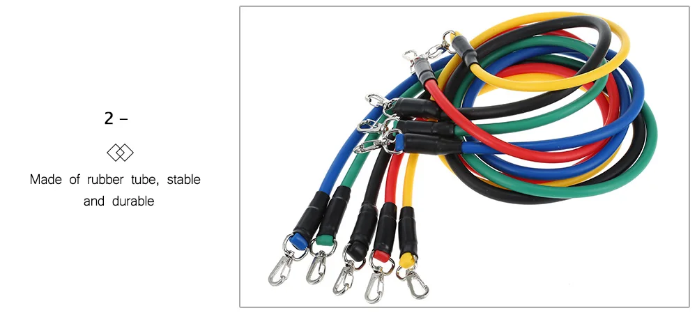 11pcs Latex Resistance Exercise Fitness Pull Rope Weight Loss Equipment