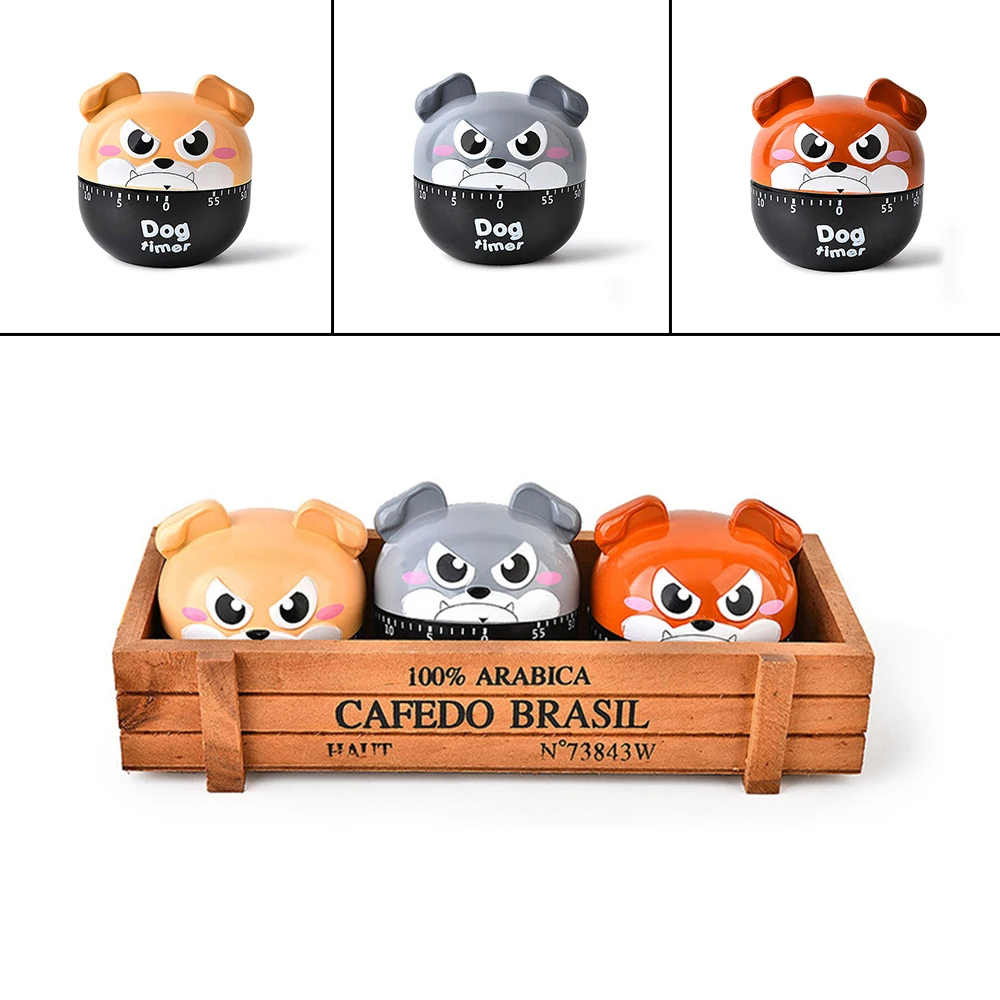 

New 60 Minutes Kitchen Timer Alarm Mechanical Dog Shape Timer Clock Counting Machine Kitchen Accessories