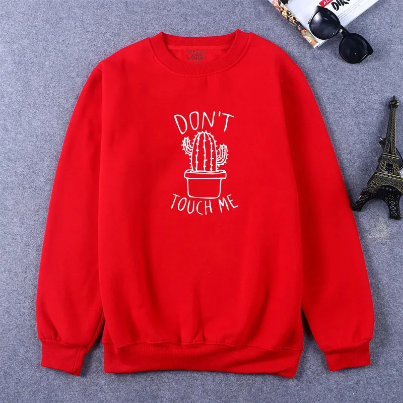 DON'T TOUGH ME Print Women Sweatshirts Casual Hoodies For Lady Girl Funny Hipster Jumper Drop Ship