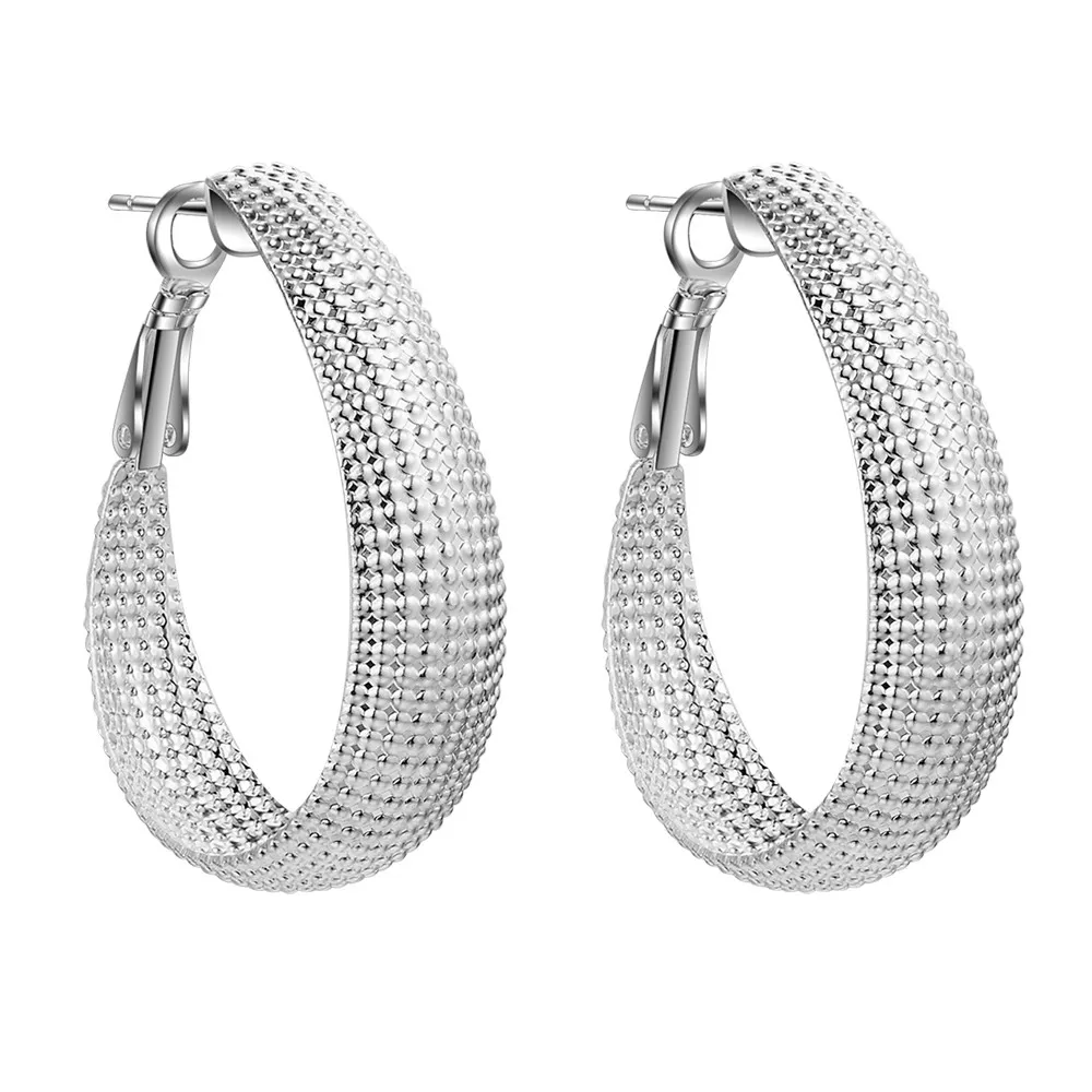 classic fashion loop high quality free shipping Silver Earrings for women fashion jewelry