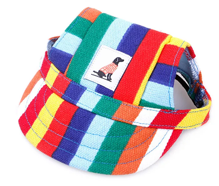 7 цветов модная шапка для собак летние для маленьких собак Cat Бейсбол Кепка Козырек Кепки с уха отверстия товары для животных Открытый аксессуары шляпа от солнца - Цвет: 7