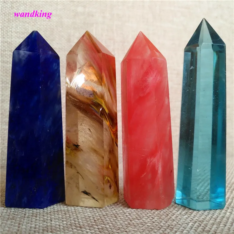 Buy quartz crystal rods smelting red decorative
