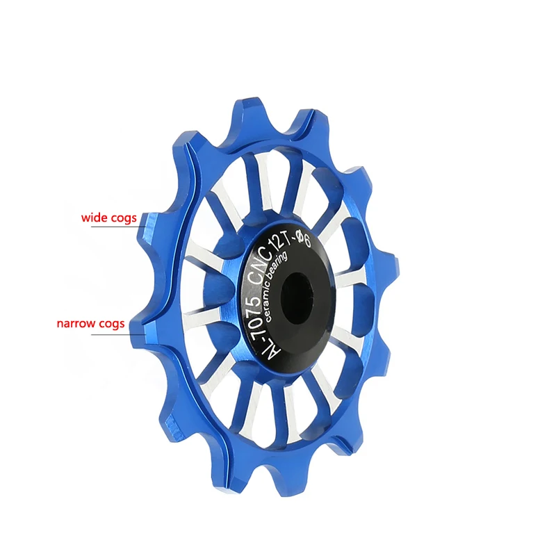 

Bike Rear Derailleur Ceramic Bearing Tension Pulley MTB 8/9/10/11Speed 12T Positive and Negative Ceramics Bearing Guide Pulley