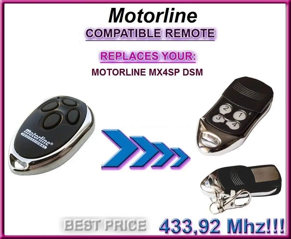 

The remote for Motorline MX4SP DSM replacement remote control top quality