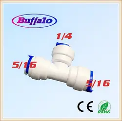 25 шт./лот 5/16 "1/4" 5/16 "Союз тройник Тип T Quick Connect для ro системы очиститель установки орошения трубки разъем фитинги