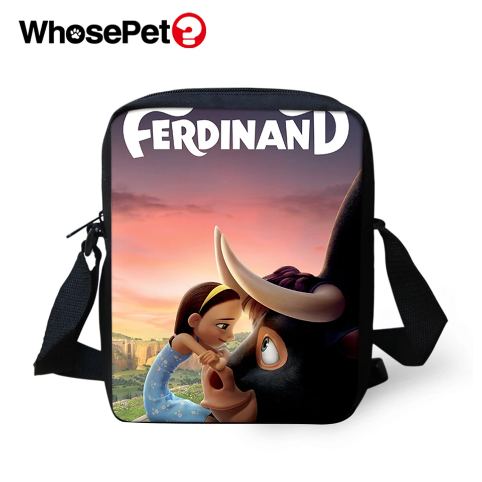 

WHOSEPET Women Messenger Bags Ferdinand Cartoon Prints Pattern Cross Body Bags Girls Shoulder Flaps Small Purse Travel Coin Bags