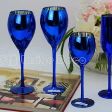 Креативный синий цвет пластинчатый металл стеклянный Кубок для вина бокалы для шампанского свадебная модель интерьера комнаты Красного вина