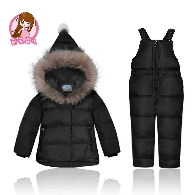 5 colours baby clothes sets duck down kids girls Jacket + pants suit