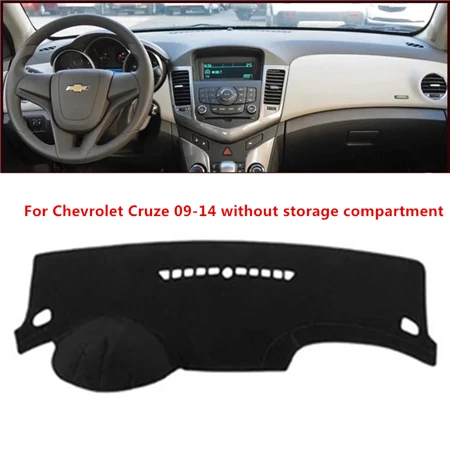 Для Chevrolet Aveo Cruze Captiva Trax Malibu Все черные чехлы на приборную панель автомобиля Dashmats Pad Авто тент подушка ковер протектор - Название цвета: Cruze 09-14 N