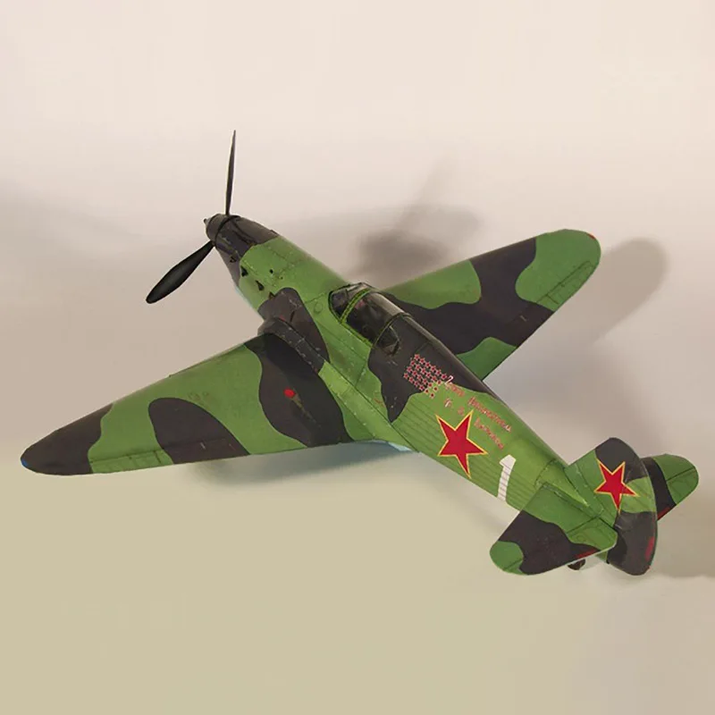 

1:35 Soviet Jacques-1 Fighter 3D Paper Model Yak-1 Helicopter Aircraft Model Diecast Military Fan Manual DIY Airplane Adult Toys