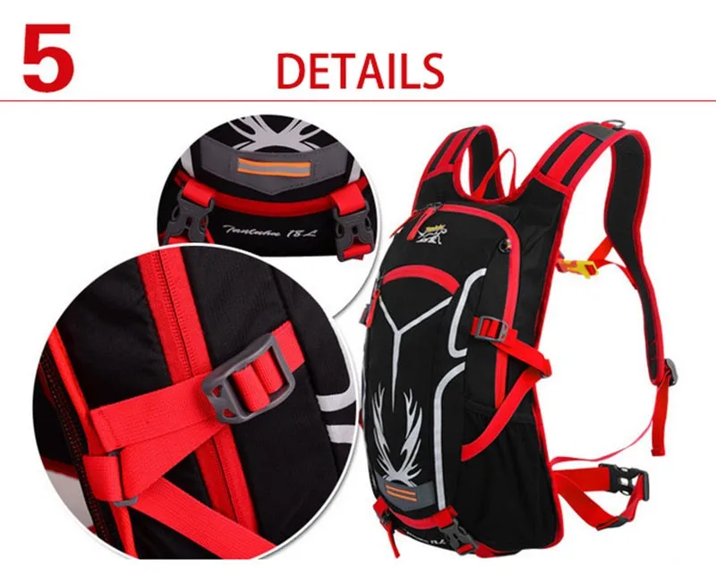18L Waterproof Breathable Bicycle Backpack Outdoor Sports Riding Travel Mountaineering Hydration Water Bag with Rain Cover (10)