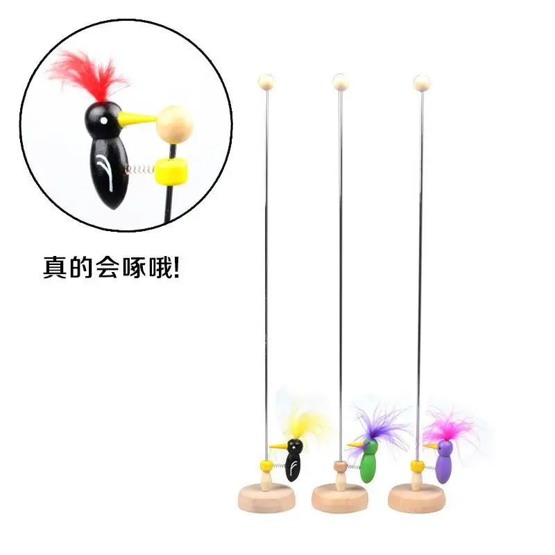 Lovely hands-on early education woodpecker toys selling creative wooden sand carving children puzzle toys