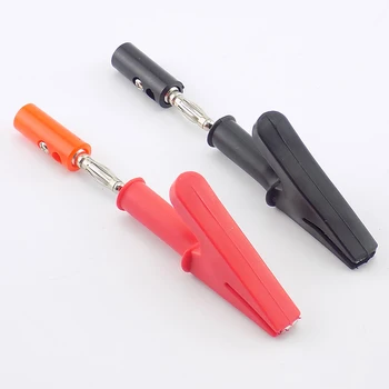 

4mm Banana Plug Banana Plug Probe Alligator Clip Alligator diy Clips Test Black Red Color Socket Cable Insulated electric