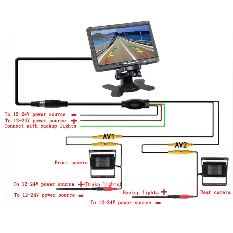 Podofo ультра тонкий 7 &quotHD TFT ЖК дисплей монитор HD камера заднего вида + Камера