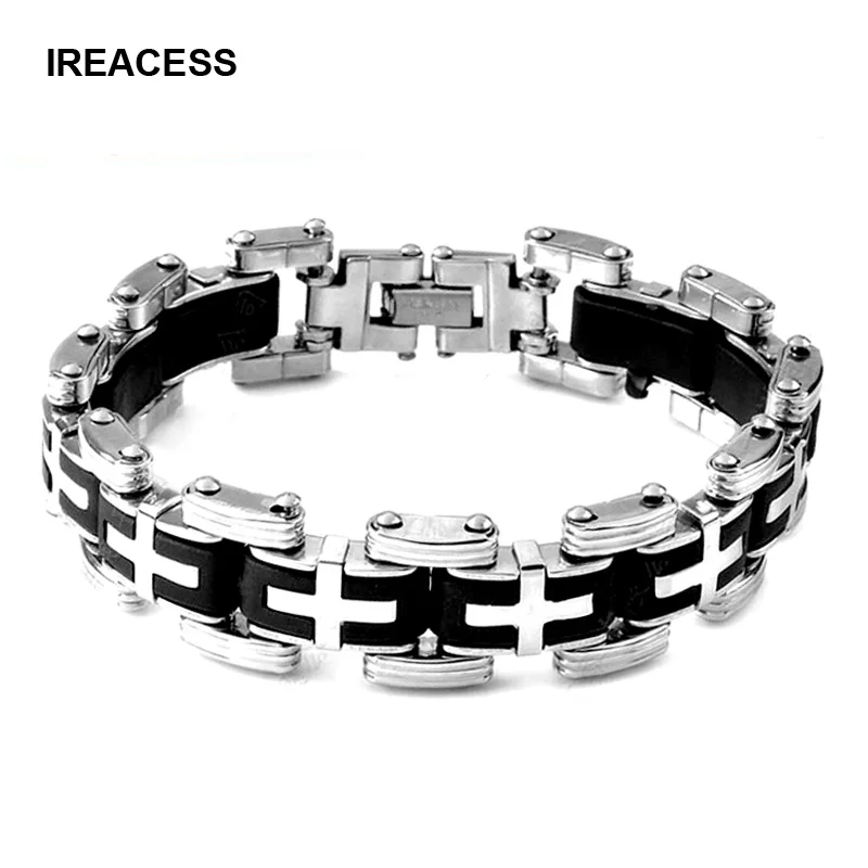 

Men's Stainless Steel Chain Bracelets Vintage Cross Charm Bracelets & Bangles For men Fashion Gift Jewelry