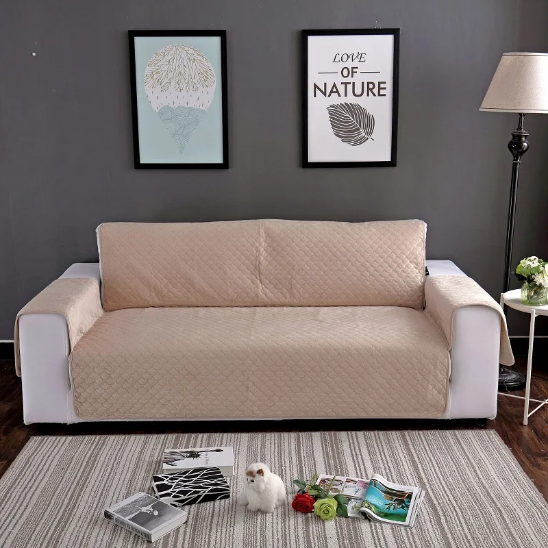 

Plush one Pet sofa cushion A piece of winter warm sofacover customizable Solid color Short plush sofabed non-slip sofa cushion