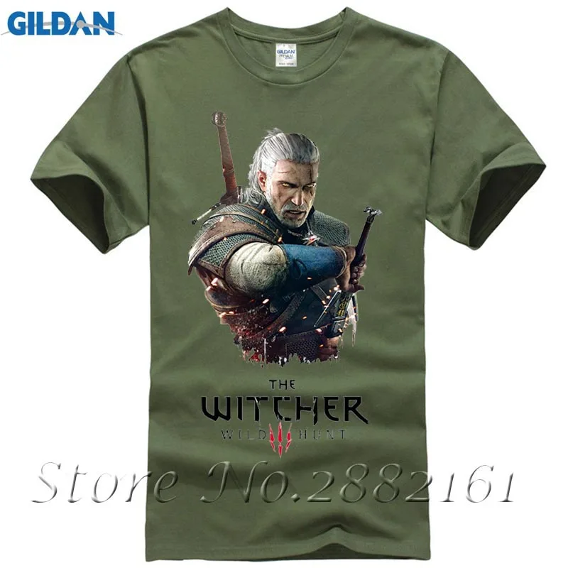Ведьмак 3 футболка Witcher3 Geralt De Rivia Caza Salvaje Hombres Mujeres Camiseta Juego одежда 2017 Nueva Moda | Мужская