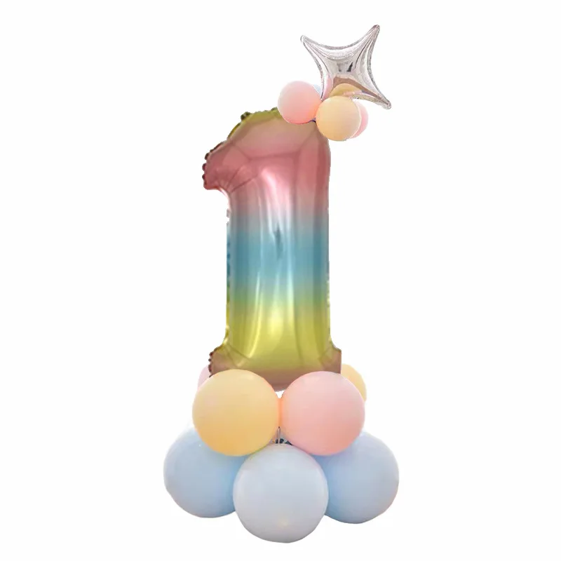 32 дюйма Радуга Цвет шары надувные из фольги игрушка для малышей на день рождения украшения Количество воздушных шаров, флисовая верхняя одежда для детей, вечерние Декор