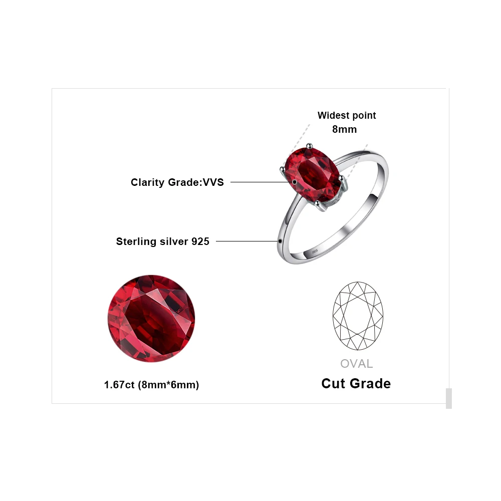 Jewelrypalace genuine garnet ametista citrino topázio azul 925 anéis de prata esterlina para as mulheres jóias de pedras preciosas coloridas