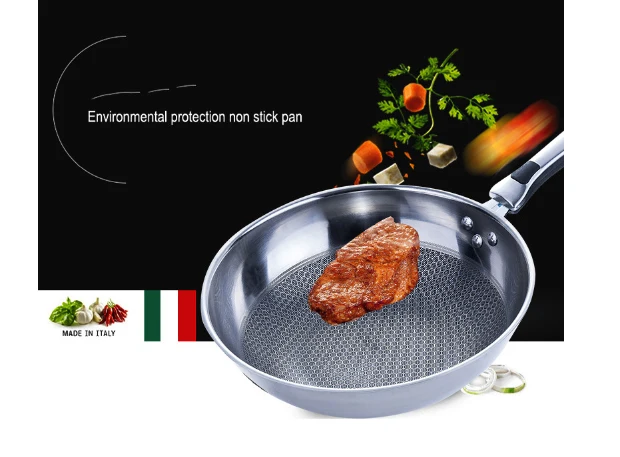 Pot Stainless steel Frying pan No coating without smoke pot Cellular design Induction cooker Gas Stove