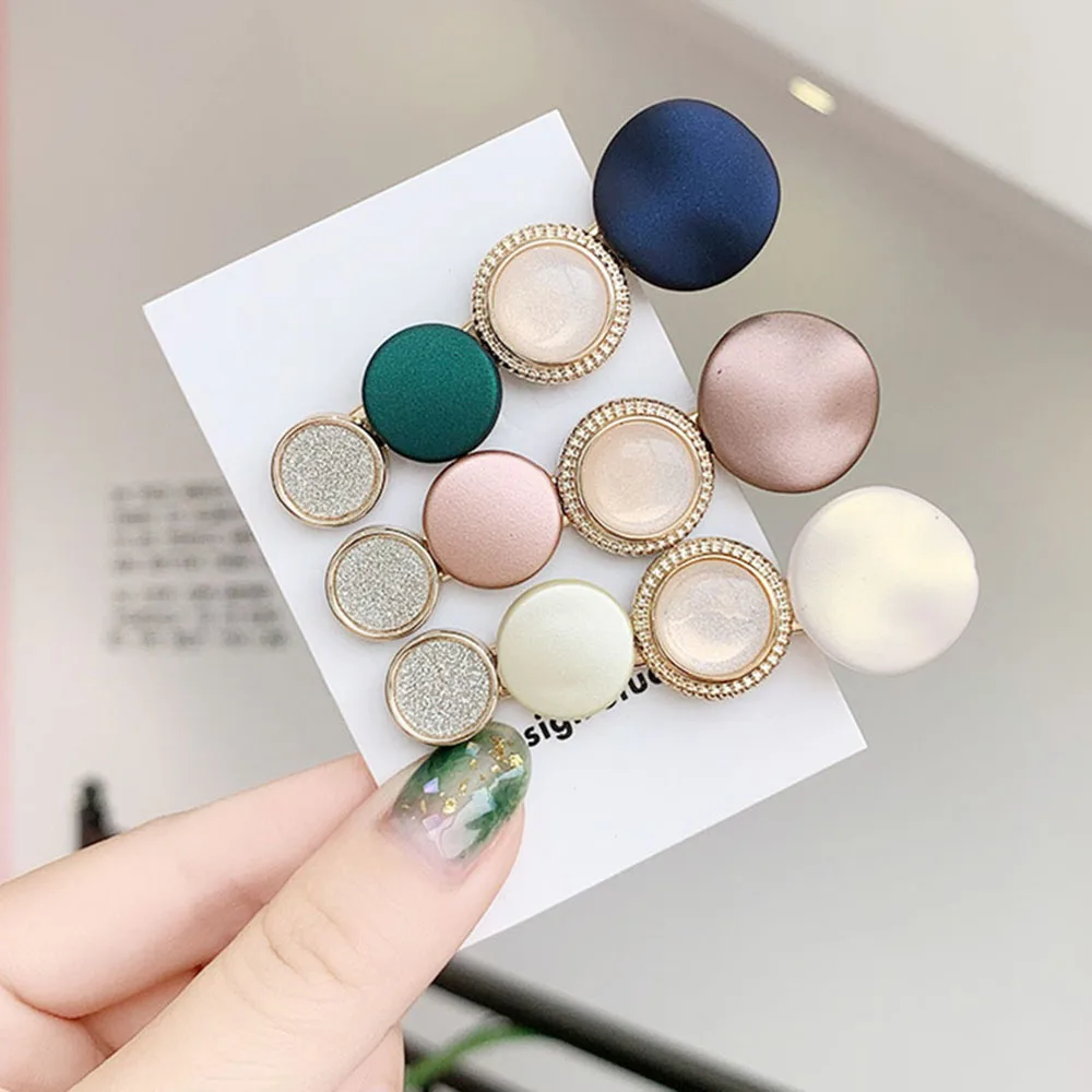 

New Korea Round Barrettes For Women Ladies Star Elegant Alloy Jewelry Hairgrips Valentine's Day Hair Pins Hair Accessories