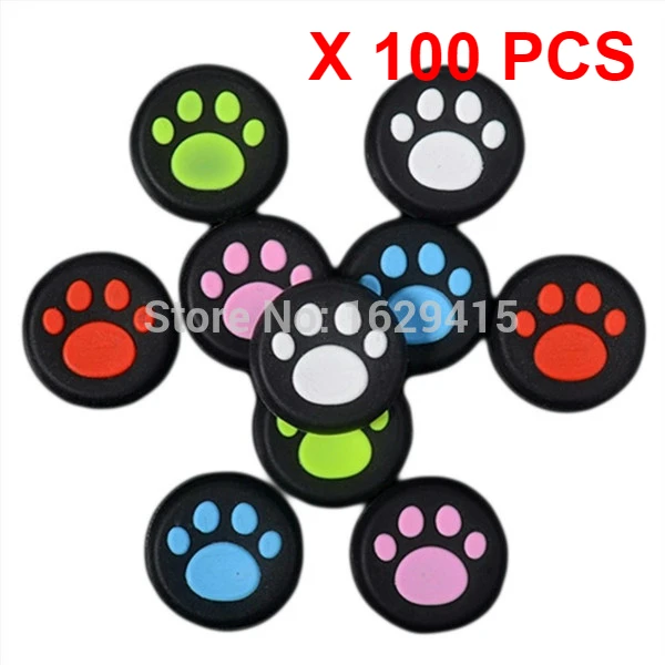 

IVYUEEN 100 PCS Silicone Cat Pad Style Silicone Analog Cover for Dualshock 4 Playstation 4 PS4 Controller Thumb Sticks Grips Cap