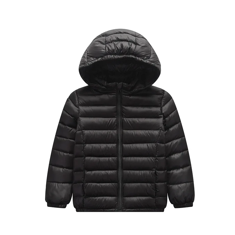 Sundae Angel/Детский пуховик зимняя куртка с капюшоном для девочек, однотонный теплый светильник, 80% утиный пух, пальто для мальчиков, верхняя одежда От 1 до 11 лет