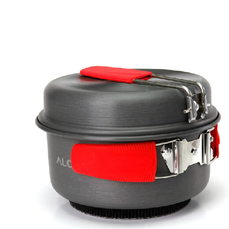 2 3 People Outdoor Cooking Set Anodised Aluminum Non stick Pot Bowl