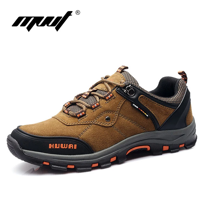 

Quality Genuine leather men Outdoor Hiking Shoes Autumn Professional anti-skid men climbing shoes waterproof mountain boots