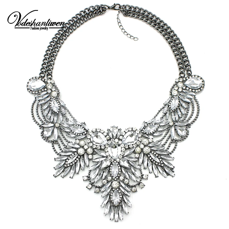 2016 Luxury Color Crystal Bridal Collar Necklace S & Pendants Fashion Women Rhinestone Wedding Maxi Statement Necklace