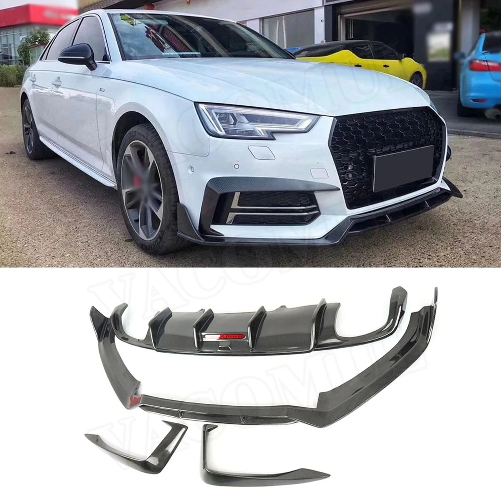 Для Audi A4 S4 B9 2017 2018 2019 гоночный автомобиль углеродное волокно передняя крышка для
