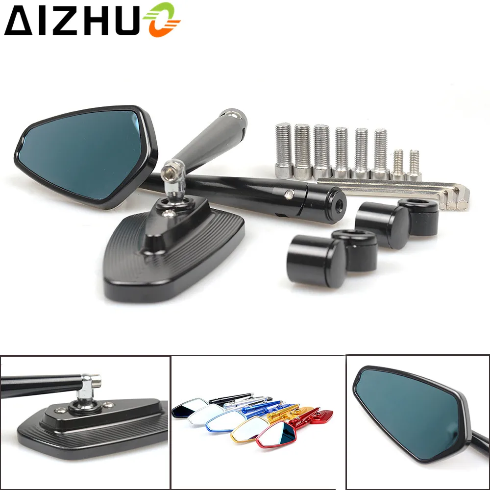 Motorcycle Rearview Mirror Moto Rear View CNC Aluminum Mirror For Suzuki V-strom 650 1000 Gsr 600 Kawasaki Z650 Yamaha YBR125 MT
