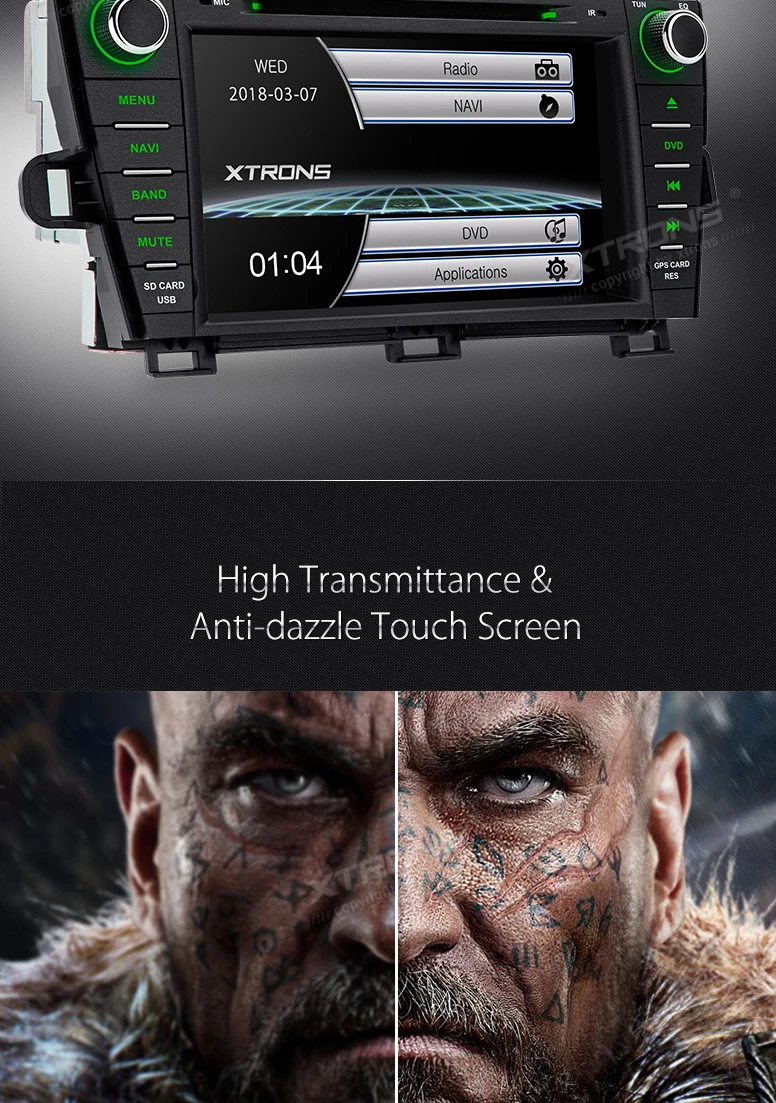 Clearance 8" Car DVD Radio GPS for Toyota Prius 2009-2013 (Left Hand Drive) with Android Mirror Link Support & External Microphone Support 3