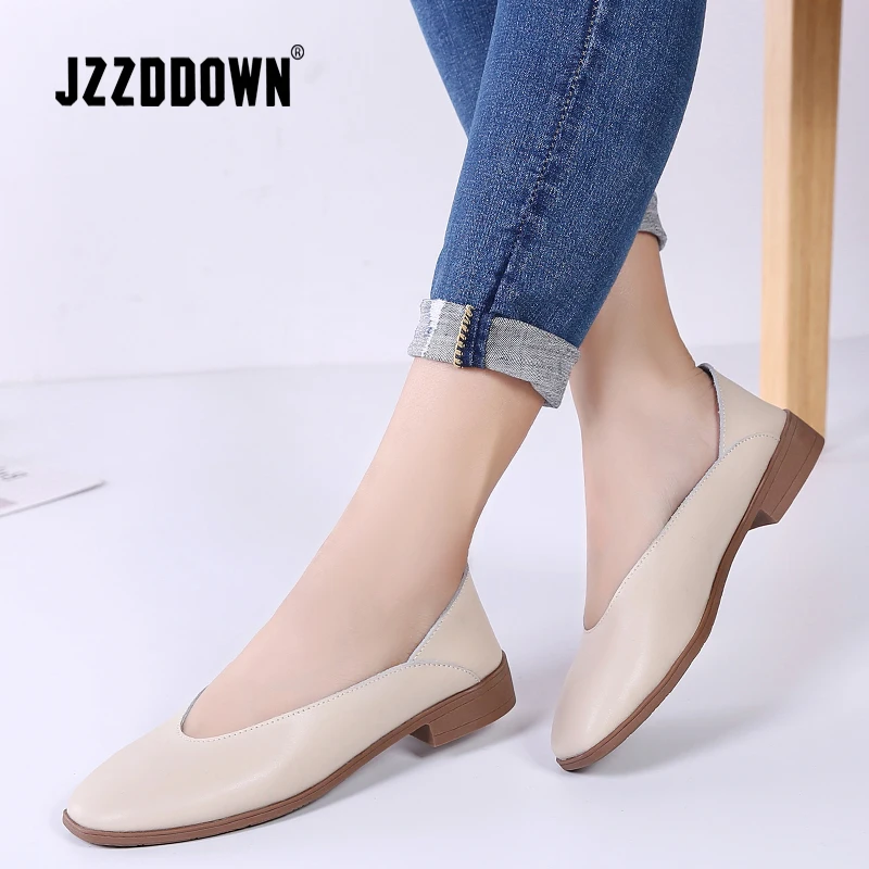 

Genuine Leather Women Spring Flats Shoes Moccasin Shoes Slip on Sapato Feminino Ladies Casual Loafers Woman Shoes