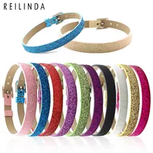 10 шт./упак. 8 мм шикарный Glint из искусственной кожи скользящие украшения браслет Mi Mix Цвет DIY персонализированные ювелирные изделия, аксессуары