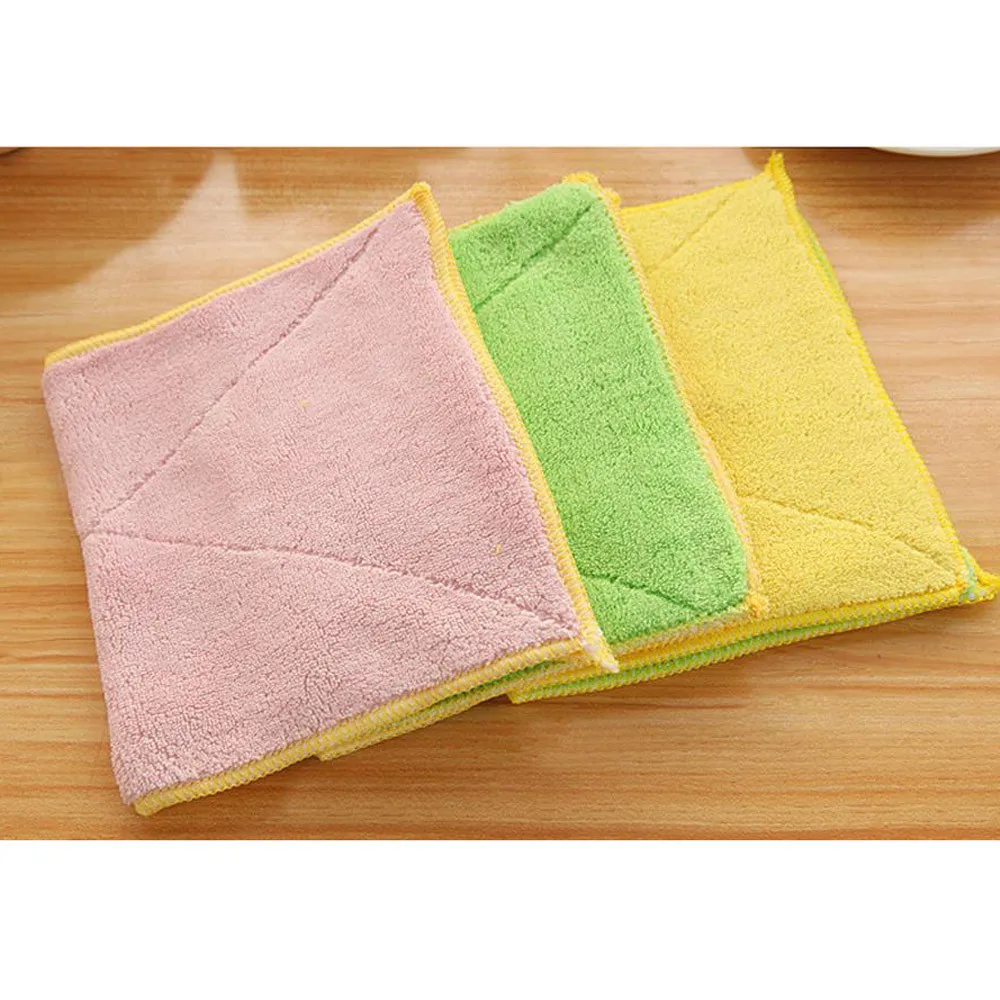 Mixed Color Microfiber Car Cleaning Towel Kitchen Washing Polishing Cloth Kitchen Gadgets Wash Dish Towel Accessories#15